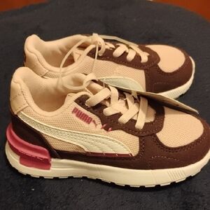 Puma Brown and Pink Retro Sneakers
